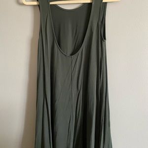 Sleeveless Dark Army Green Backless dress